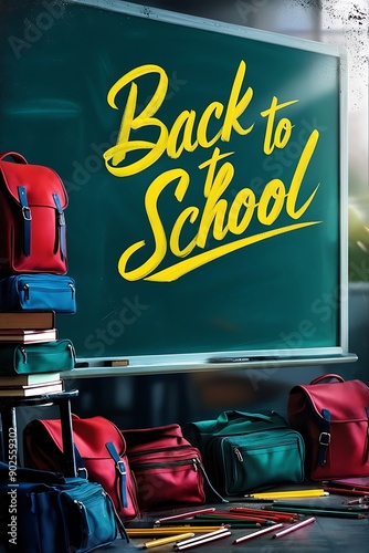 Back to school education concept background. Back to schoo of children
 photo