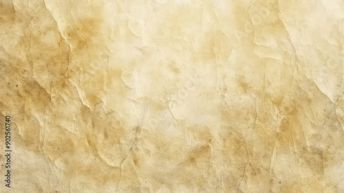 A Close-Up of a Crinkled, Aged, Yellowed Paper Texture