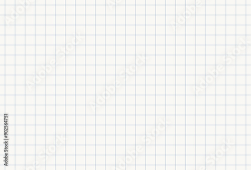 Notebook sheet blue checkered editable stroke seamless pattern. Vector