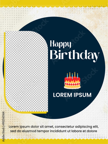 Birthday social media poster Instagram
 photo