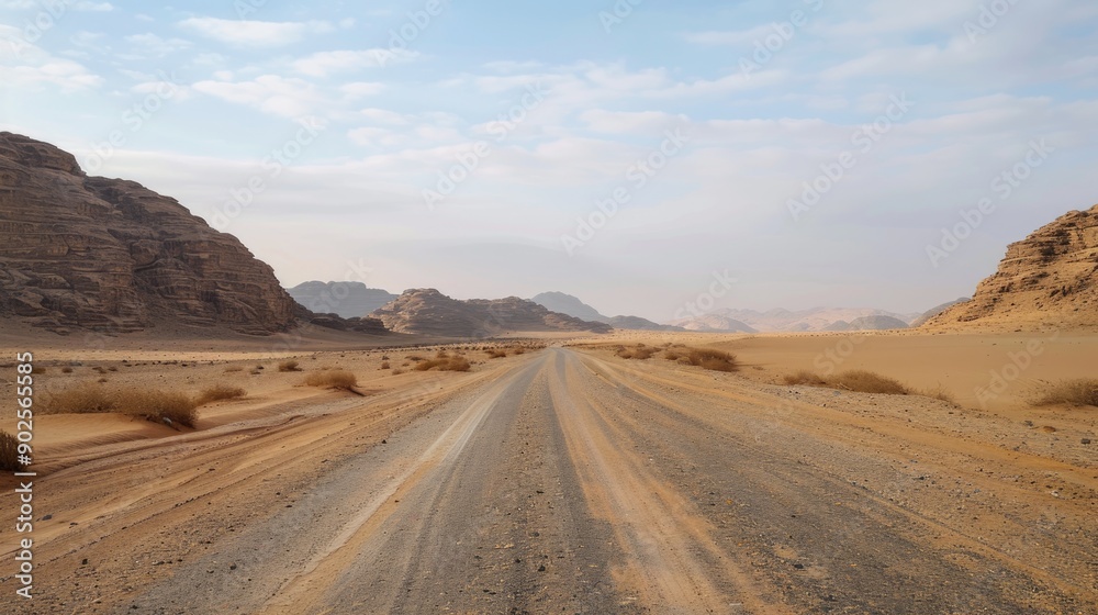 Empty asphalt road, Adventure road in desert Empty asphalt road, Adventure road in desert