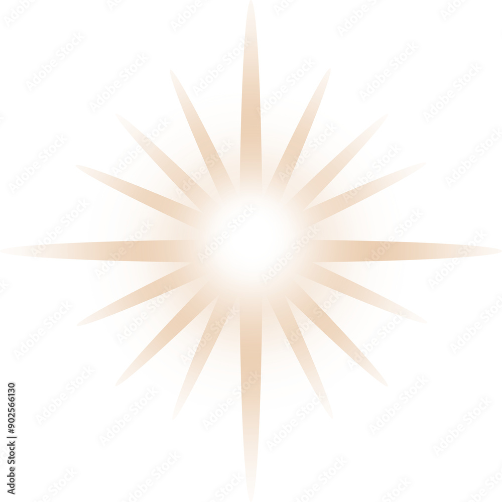 Obraz premium Gold Star PNG, Golden Sparkle with Transparent Background