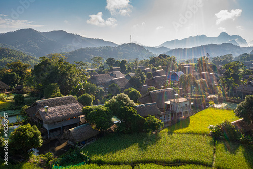 Tay minority people village in Ha Giang province of Vietnam
