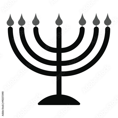 candelabrum icon in grey scale isolated on white background.