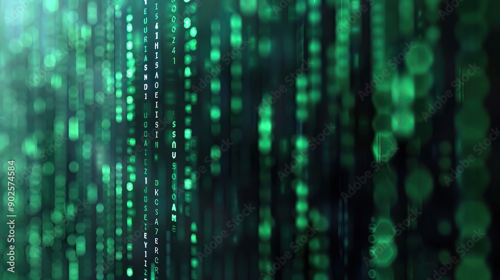 Abstract green digital code in matrix style creating a futuristic background for technology and innovation. Abstract green digital code in matrix style creating a futuristic background for technology and innovation.