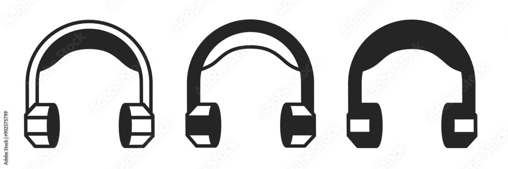 Headset icon on white background. Vector logo headset illustration. Headset icon on white background. Vector logo headset illustration.