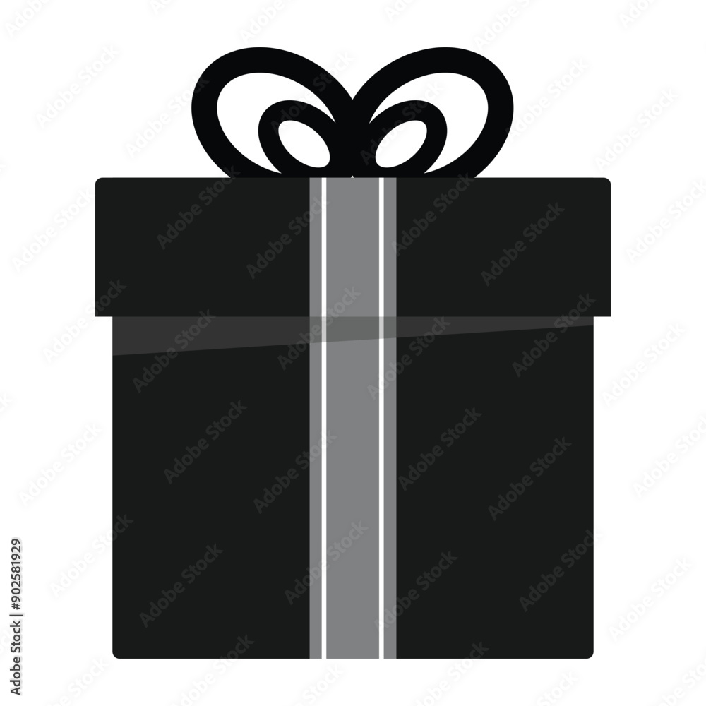 Gift box icon in grey scale isolated on white background. Gift box icon in grey scale isolated on white background.