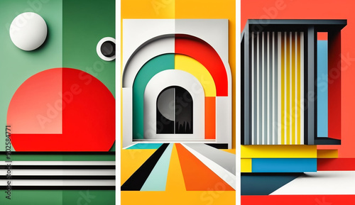 Bright and Bold Wallpaper. Geometric Art Concept