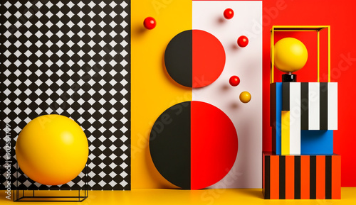 Bright and Bold Wallpaper. Geometric Art Concept