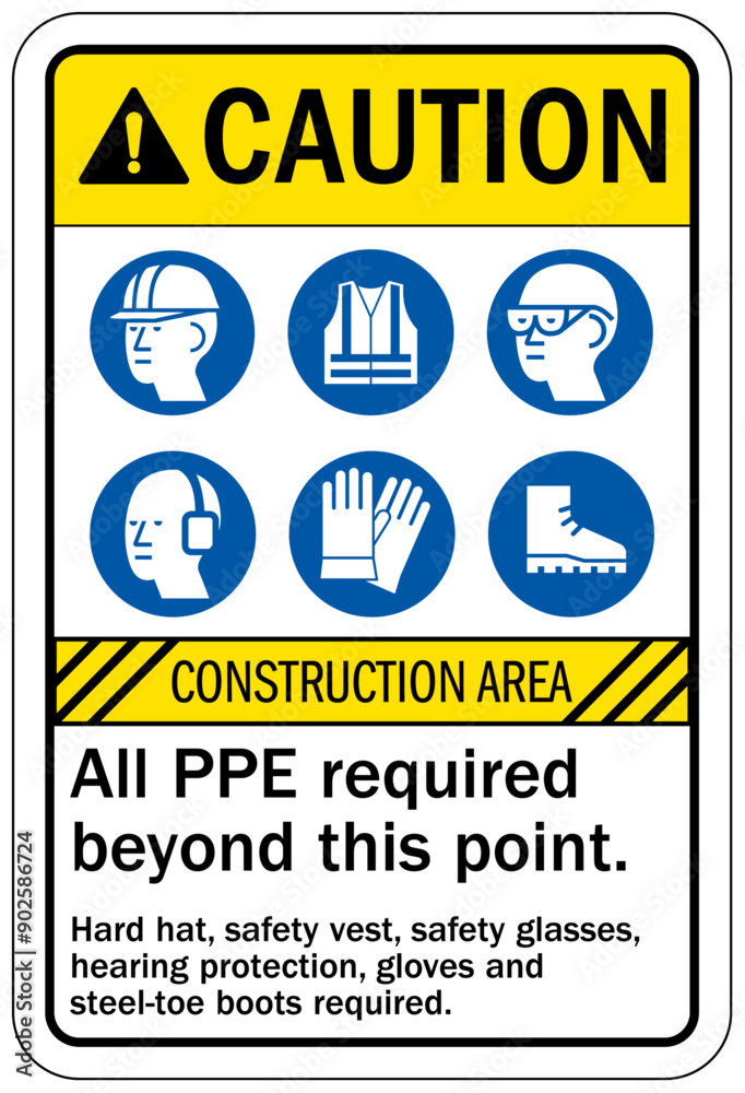 Fototapeta premium Construction site safety sign