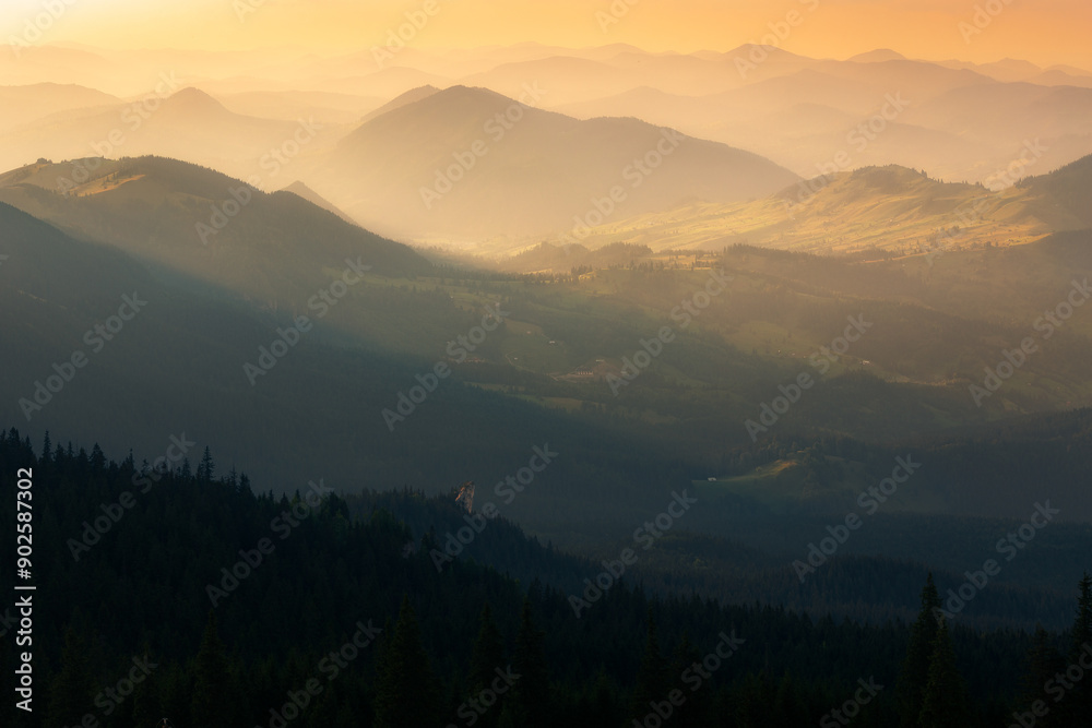 The gentle peaks of the Oriental Carpathians, Romania The gentle peaks of the Oriental Carpathians, Romania