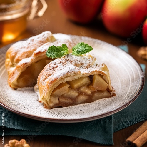 Austrial Apfelstrudel, AI generate photo