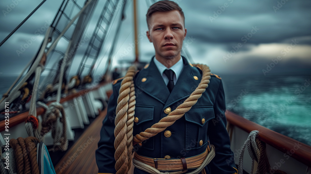 Sailor on a Ship Deck Sailor on a Ship Deck
