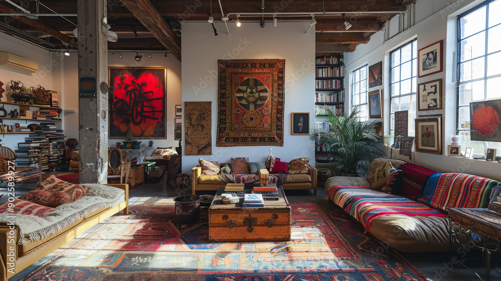 The Eclectic Harmony of Antiques and Contemporary Art in a Loft The Eclectic Harmony of Antiques and Contemporary Art in a Loft
