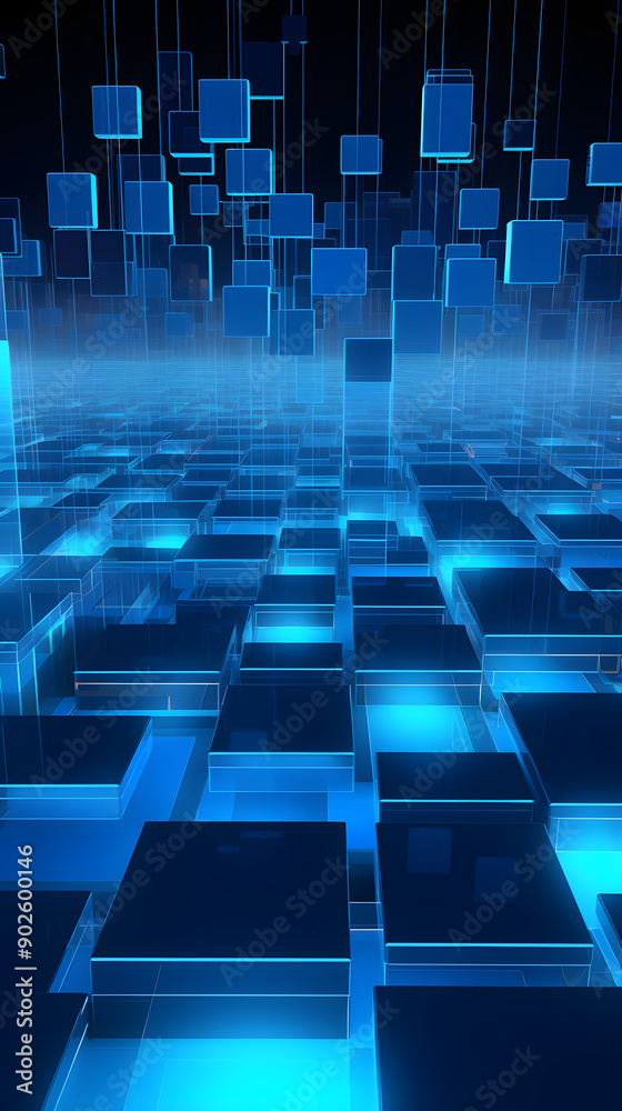 Digital technology blue light lines 3d abstract graphic poster background Digital technology blue light lines 3d abstract graphic poster background