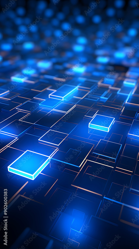Obraz premium Digital technology blue light lines 3d abstract graphic poster background