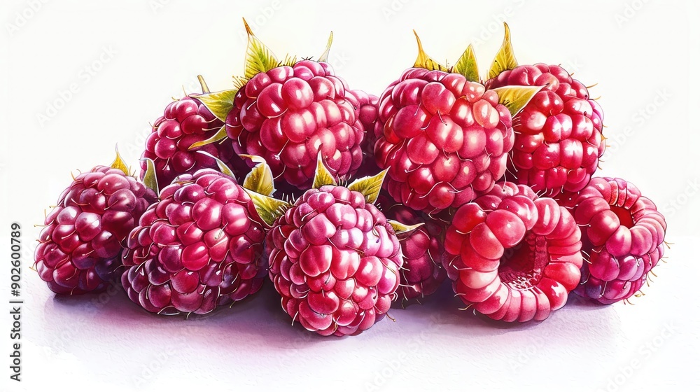 Watercolor painting of a bunch of ripe raspberries, perfect pastel tone, whimsical style, high resolution, professional create, very detailed, high quality Watercolor painting of a bunch of ripe raspberries, perfect pastel tone, whimsical style, high resolution, professional create, very detailed, high quality