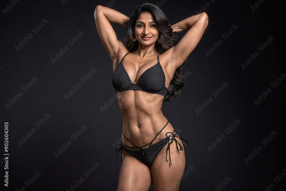 Athletic built Indian woman posing for shoot Athletic built Indian woman posing for shoot