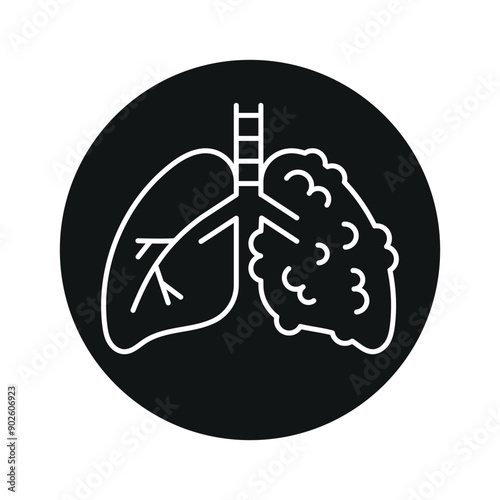 COPD line black icon. Human disease sign for web page, mobile app,