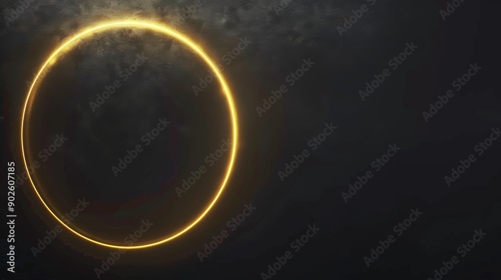 Empty glowing yellow circle in modern digital style Empty glowing yellow circle in modern digital style