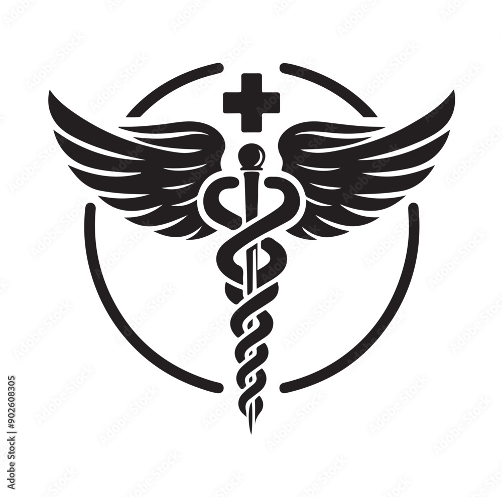 Caduceus Snake Medical Health Logo Symbol Caduceus Snake Medical Health Logo Symbol