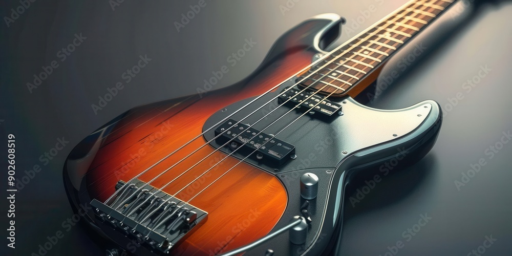 Groovy Bass Beats. Musical instrument performance concept