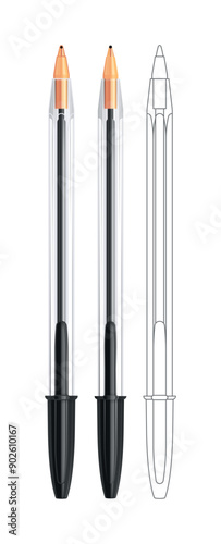 Ballpoint pen. Vector illustration.