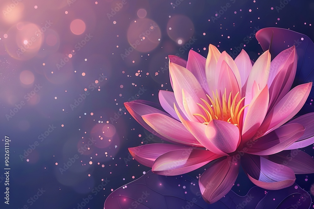 abstract background featuring a lotus blossom, Generative AI. abstract background featuring a lotus blossom, Generative AI.