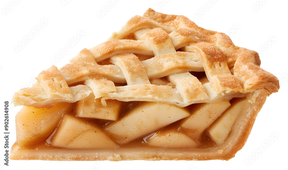 Slice of Classic Apple Pie Lattice Crust Topping Transparent Background Slice of Classic Apple Pie Lattice Crust Topping Transparent Background