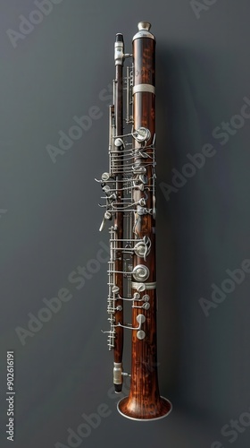 Majestic Contrabassoon. Musical Instrument Elegance Concept photo