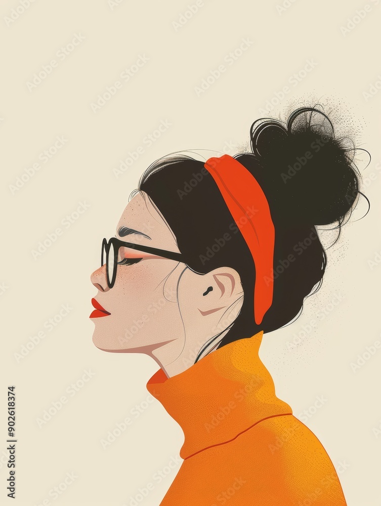 Girl with Glasses on Simple Background for Education or Office Use Generative AI Girl with Glasses on Simple Background for Education or Office Use Generative AI
