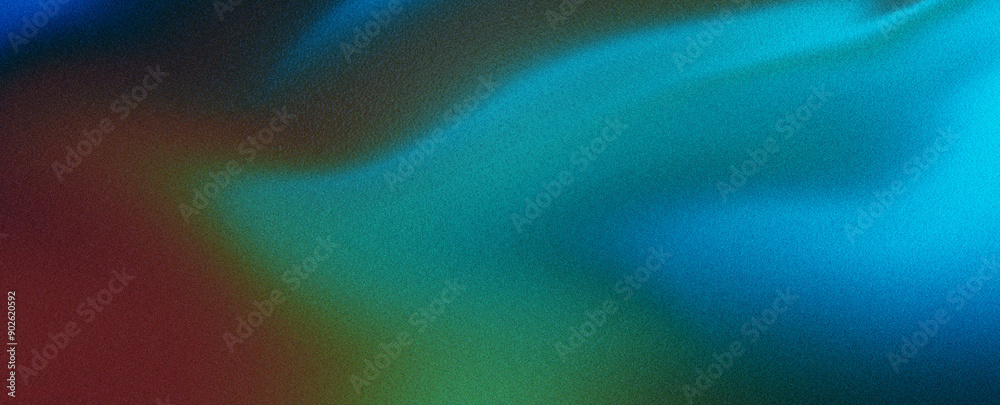 Fototapeta premium Teal green blue grainy color gradient background glowing noise texture for presentation, web, page, social media, banner, poster, cover, header, brochure design 