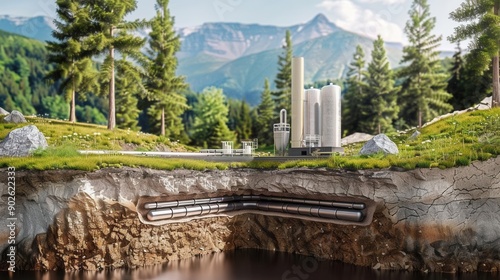 Harnessing the Power of Geothermal Energy. Renewable Energy Concept