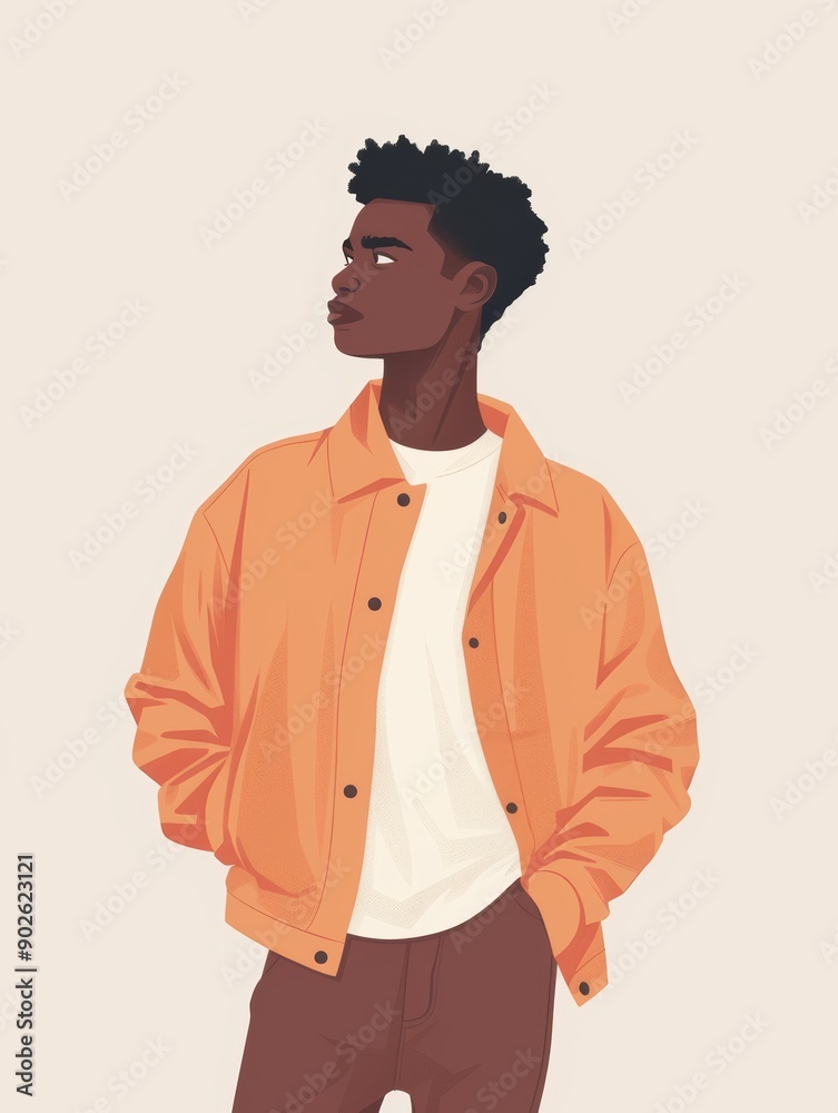 Fototapeta premium Self-Acceptance Concept with a Man, Aesthetic Background Generative AI