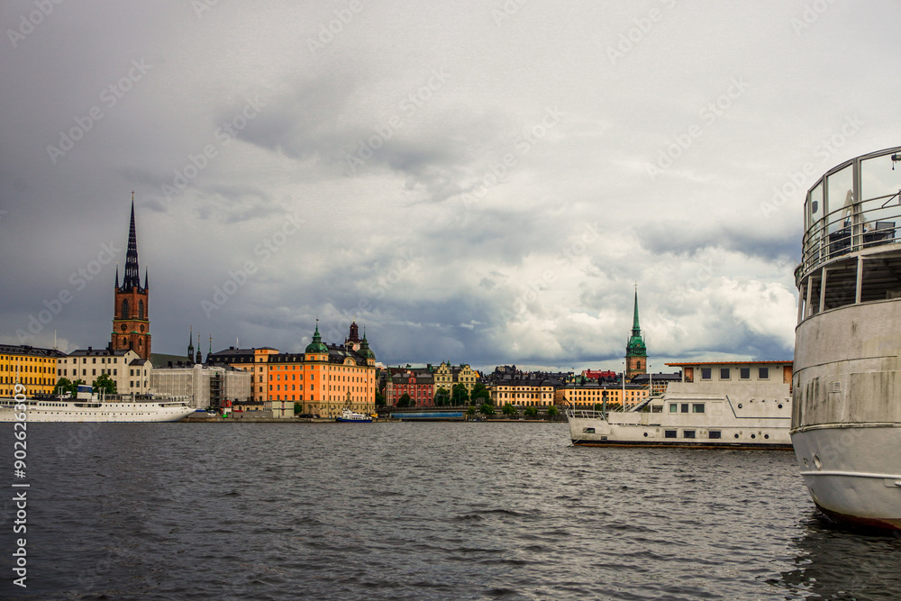 View of ships om the sky against cloudy sky