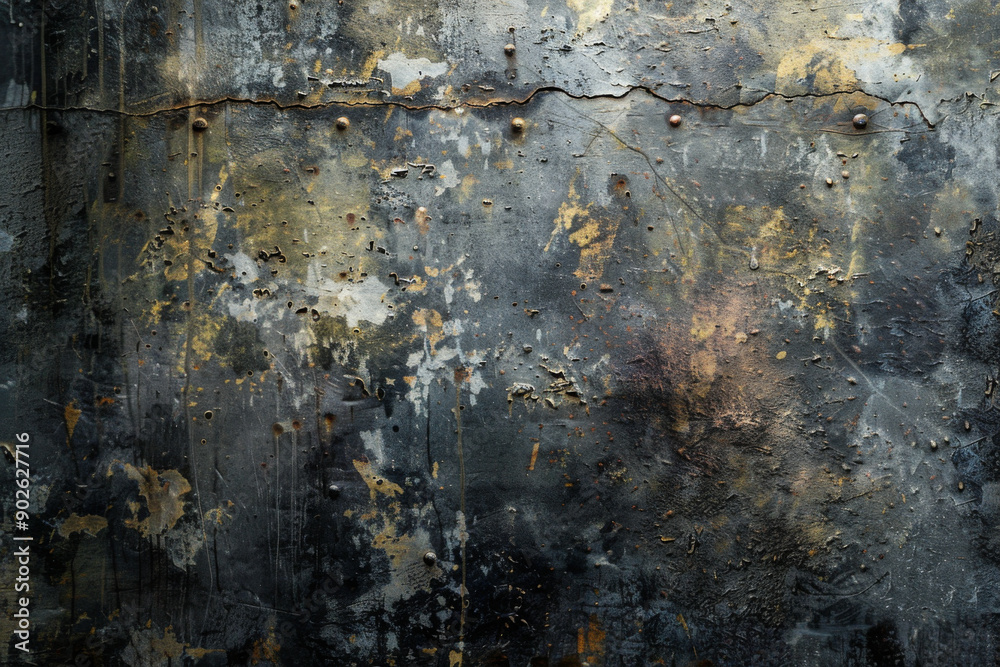 Fototapeta premium Aged metal surface with rust and scratched grunge texture