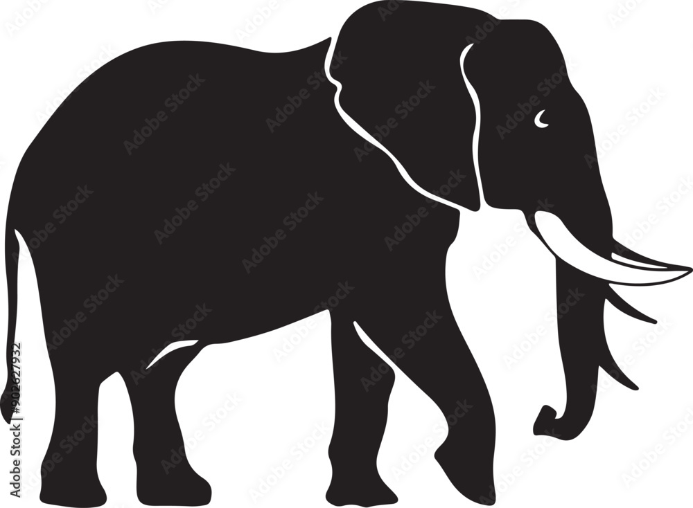 Obraz premium A bolder Elephant shilhouette Illustration vector .