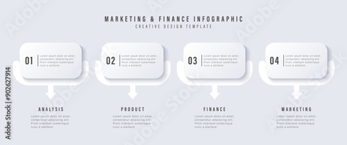 Timeline infographic template. 4 or 5 Step timeline journey, calendar Flat simple infographics design template. Presentation graph. Business concept. Vector illustration.