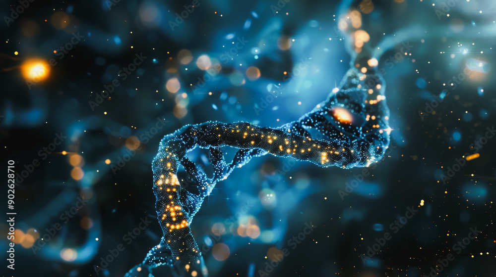 3d model of Science molecule, molecular DNA model structure	