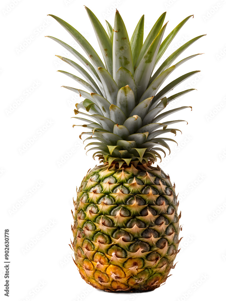 Fototapeta premium Pineapple isolated on transparent background, clipping path, full depth of field 