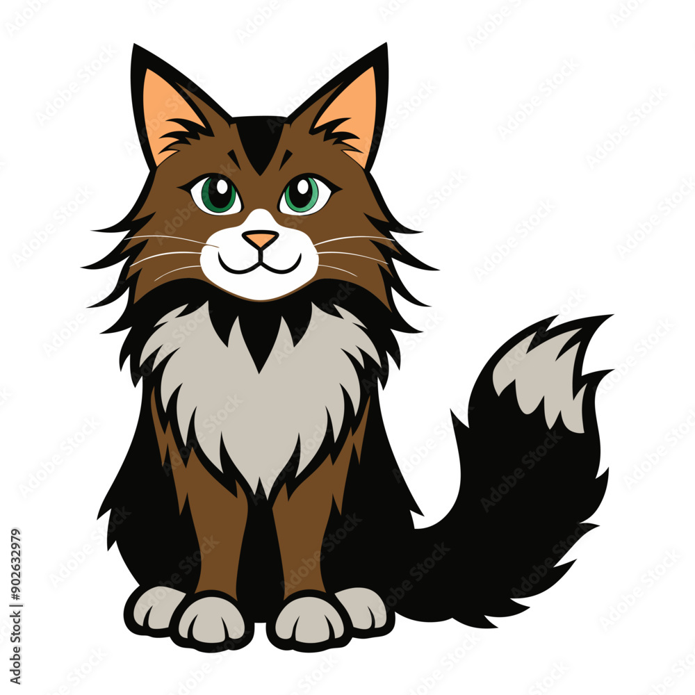Fototapeta premium Persian cat - isolated vector illustration