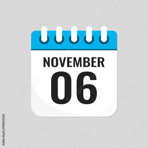 Icon page calendar day - 6 November