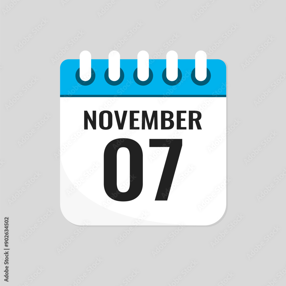 Icon page calendar day - 7 November Icon page calendar day - 7 November