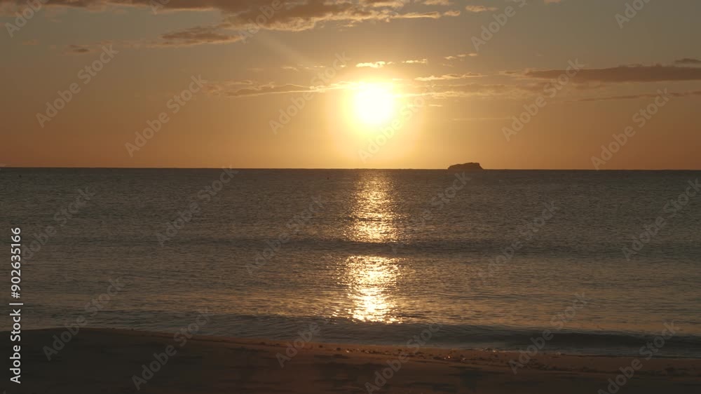 Sunset sky over waving sea Sunset sky over waving sea