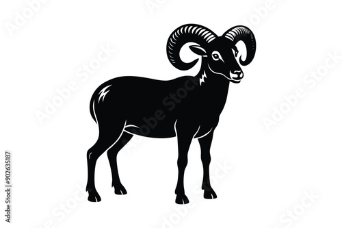  Bighorn sheep  vector artwork illustration