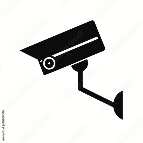 security camera vector silhouette isolated white background