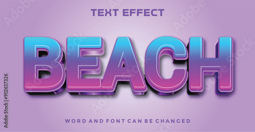 Beach editable text effect