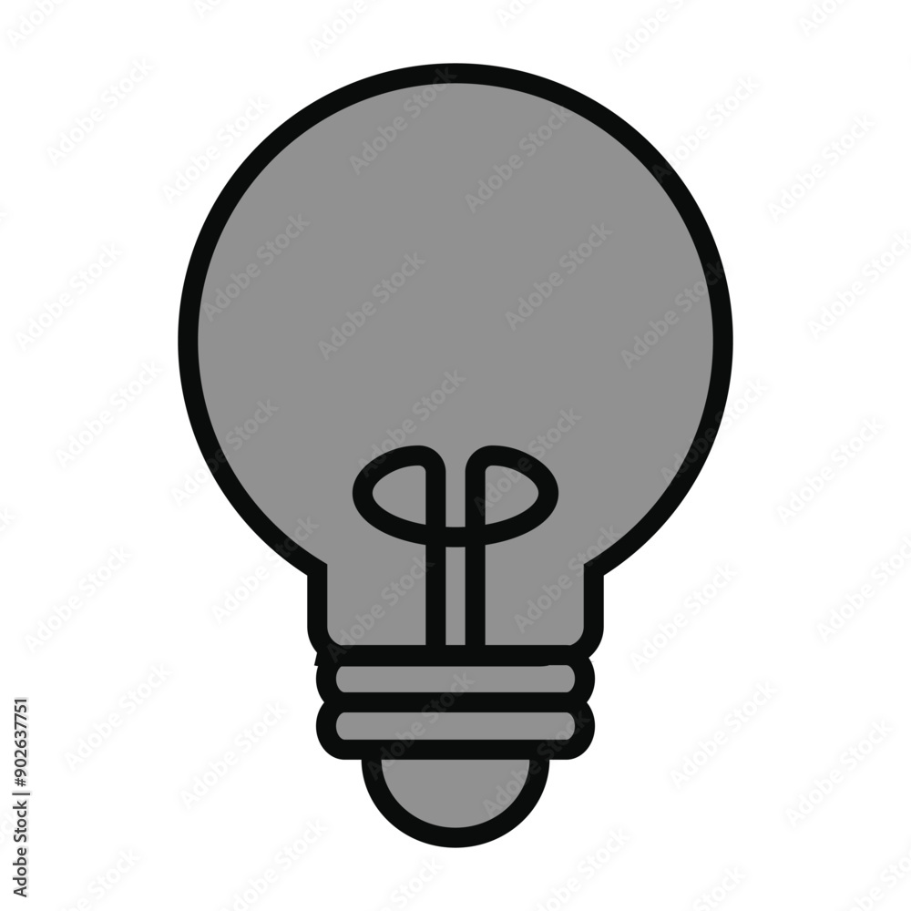 Light bulb icon in grey scale isolated on white background. Light bulb icon in grey scale isolated on white background.