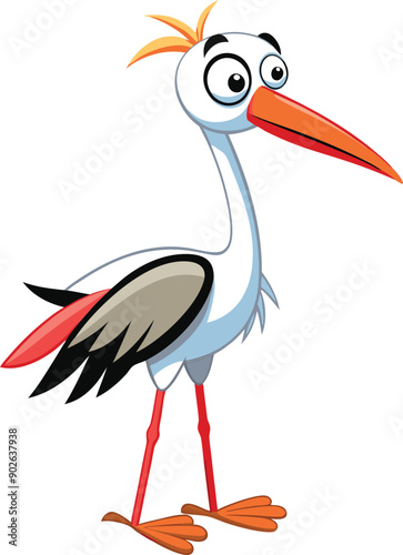 A vector Drawing of a stork