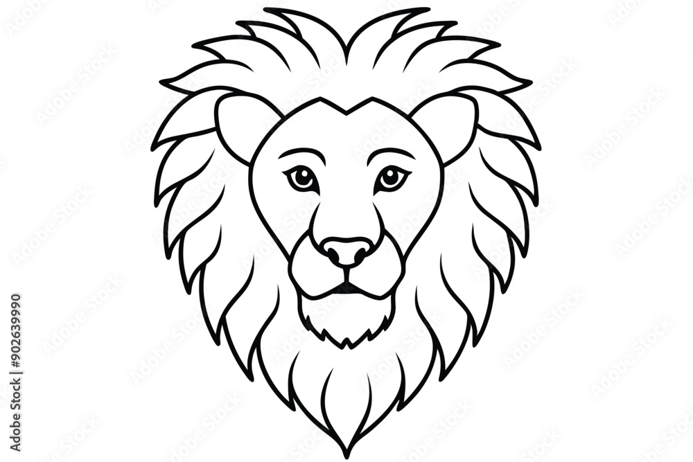 Obraz premium Lion head line art illustration
